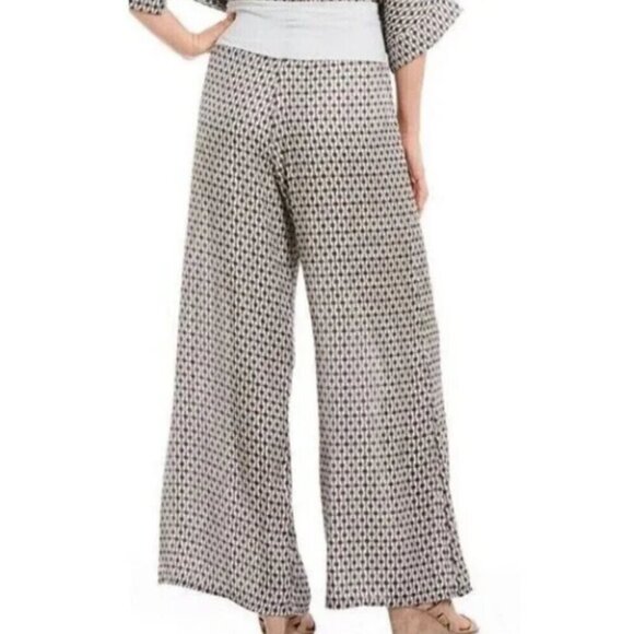 Bryn Walker Oscar Geo Wide Leg Italian Polyester Lightweight Pants Size XL - Picture 2 of 12